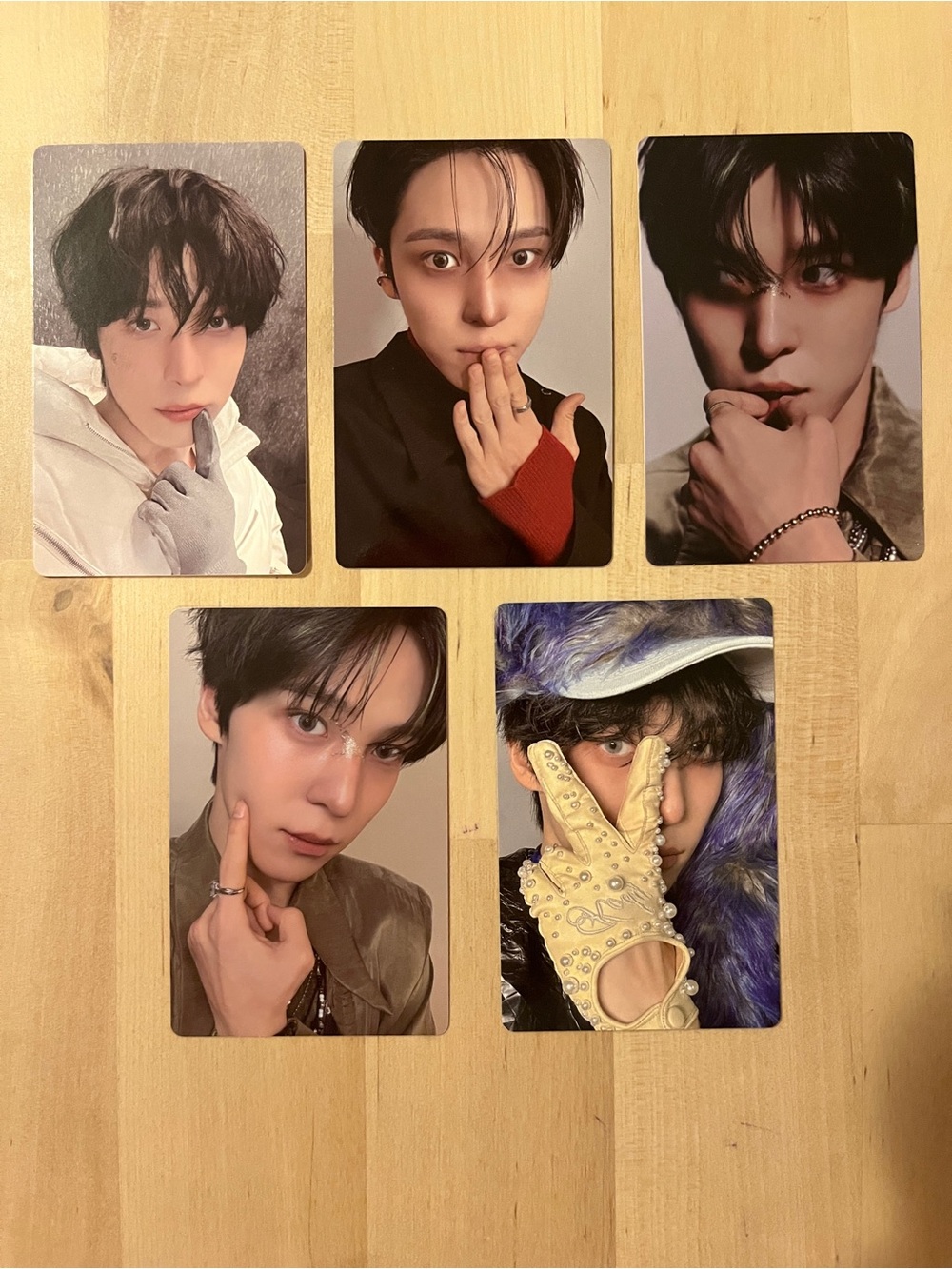 Set of five OFFICIAL Yunho of Ateez photocards (set # 5)